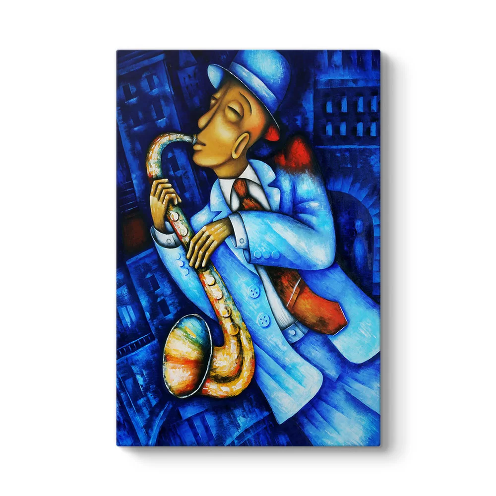Mavili Jazz Sanatçısı Tablosu - Model 2